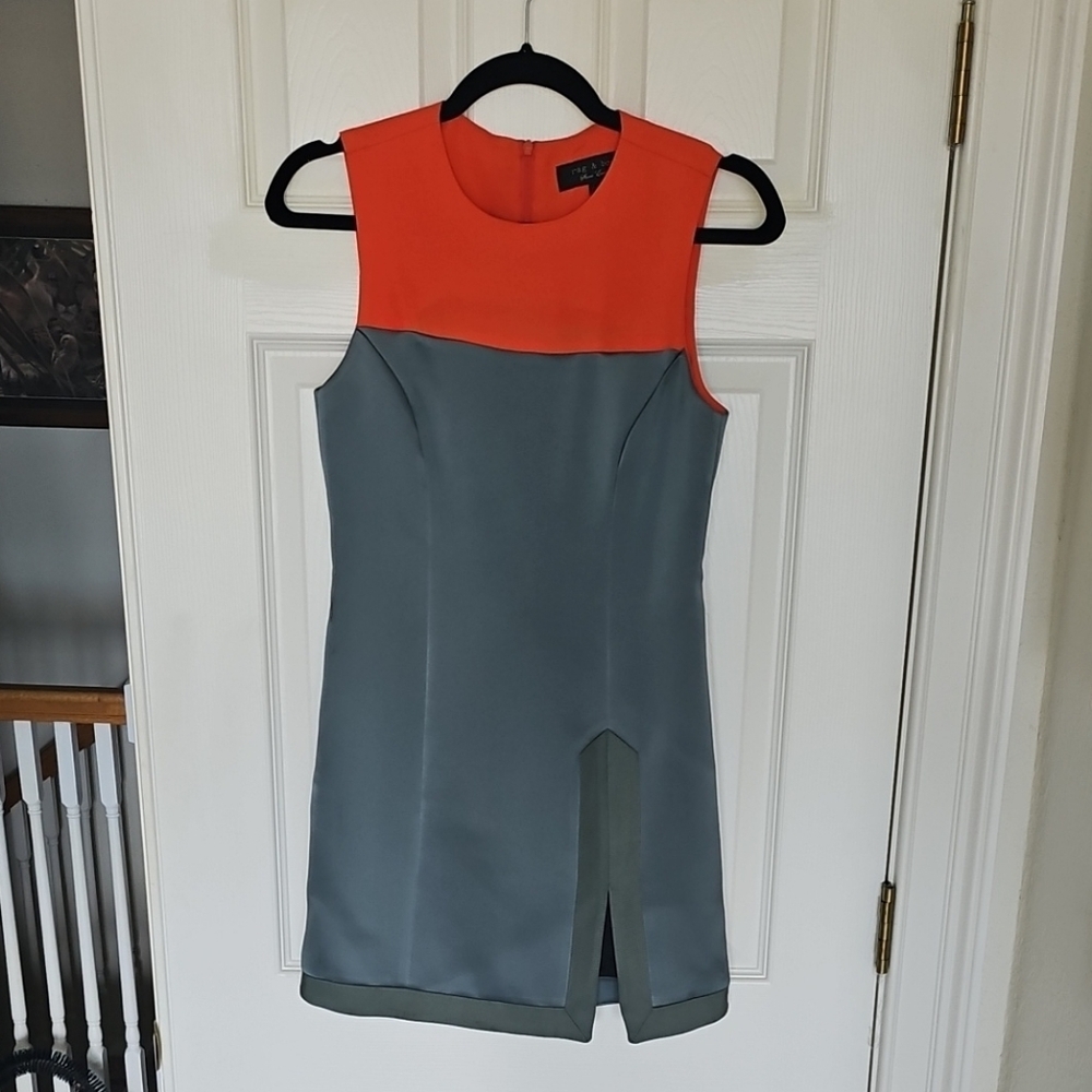 Orange Sleeveless Sheath Mini Dress for Cocktail